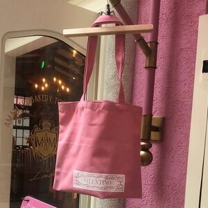 Valentino Canvas Tote Bag Pink Logo Amam Bakery Town London Tote Novelty GWP New